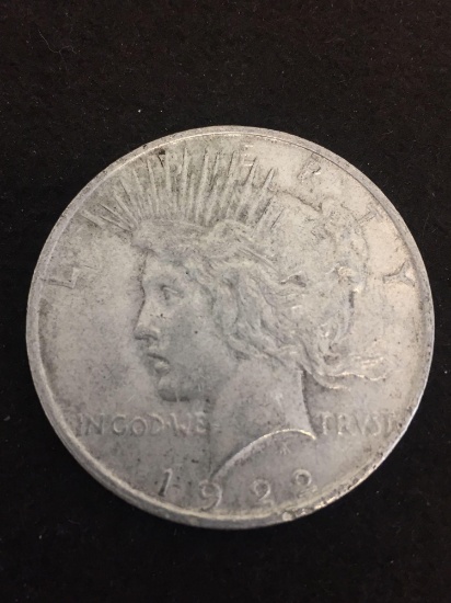 1922 United States Silver Peace Dollar - 90% Silver Coin