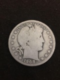 1908-O United States Barber Half Dollar - 90% Silver Coin