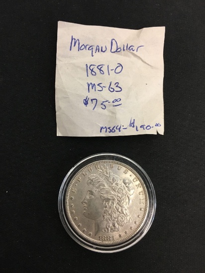 1881-O United States Morgan Silver Dollar - 90% Silver Coin - MS 63