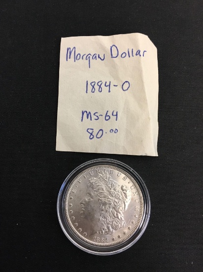1884-O United States Morgan Silver Dollar - 90% Silver Coin - MS 64