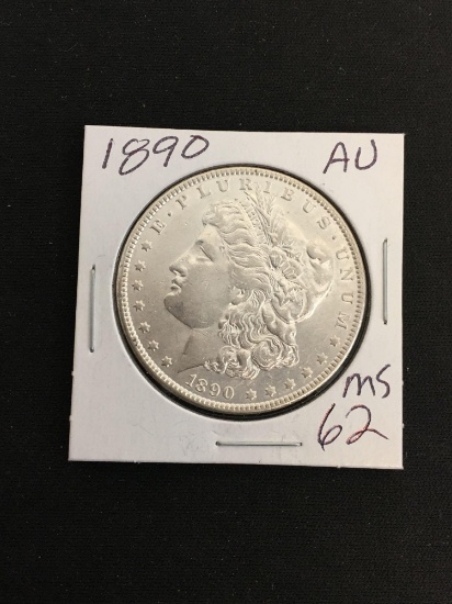 1890 United States Morgan Silver Dollar - 90% Silver Coin - MS 62