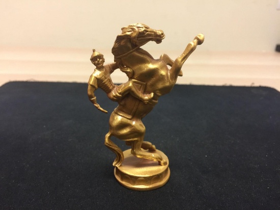 Vintage Large Gold Plated Knight Chess Piece - Very Detailed - Approximately 3.5" Tall