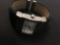 SF Designed Rectangular 21x17mm Bezel Stainless Steel Watch w/ Cloth Cuff Bracelet