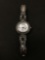 Antique Finished Round 15mm Mother of Pearl Face Stainless Steel Vintage Watch w/ Bracelet
