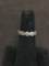 Flower Motif 4mm Wide Sterling Silver Cuff Ring