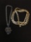 Lot of Two Fashion Necklaces, One Gold-Tone 36