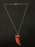 Beautiful Red Banded Agate Tooth Motif 2