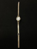 Oval 17x14mm Two-Tone Bezel w/ Mother of Pearl Face Stainless Steel Watch w/ Bracelet