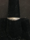 Engraved Petite Sterling Silver Vintage Ring Band - Size 8.5