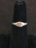 Petite Engravable Heart Motif 10Kt Rolled Gold Signet Ring Band - Size 5