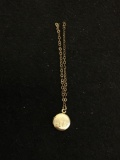 Petite Engraved 10mm Round 12Kt Gold-Filled Locket Charm w/ 2