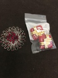 Lot of Two Red-Tone Pieces of Fashion Jewelry, One 2