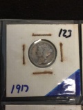 1917 United States Mercury Dime - 90% Silver Coin