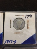 1917-D United States Mercury Dime - 90% Silver Coin