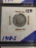 1918-S United States Mercury Dime - 90% Silver Coin