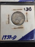 1937-D United States Mercury Dime - 90% Silver Coin