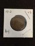 RARE Key Date US Lincoln Cent Wheat Penny - 1911-D