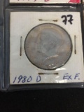 1980-D US Kennedy Half Dollar - EX Fine