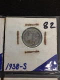 1938-S United States Mercury Dime - 90% Silver Coin