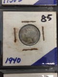 1940 United States Mercury Dime - 90% Silver Coin