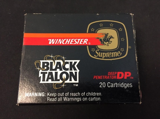 Winchester Black Talon 9mm Luger FULL BOX 20 Cartridges