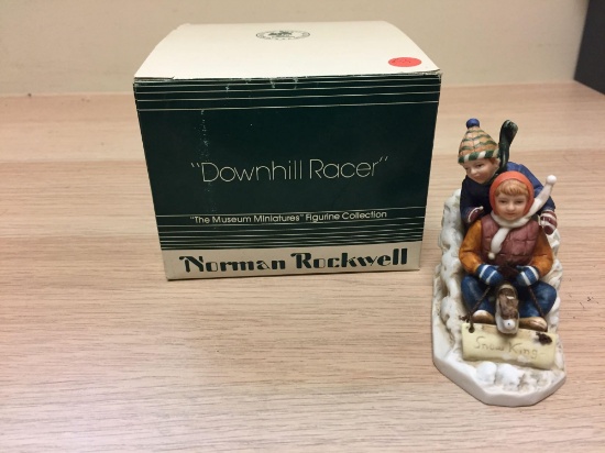Downhill Racer Norman Rockwell Minature In Box