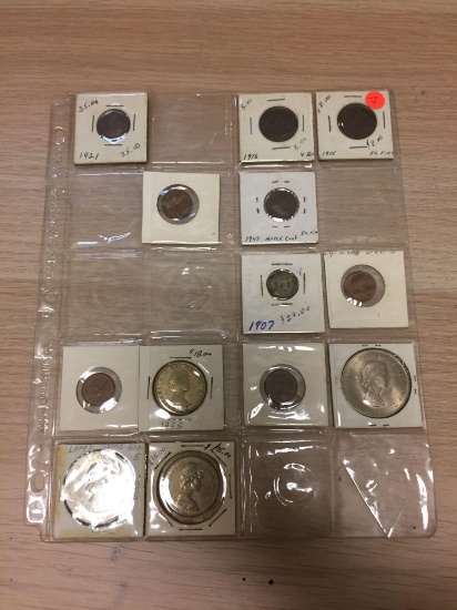 Binder Page of Canadian Vintage Rare Coins - SOME SILVER