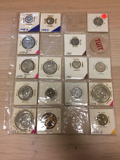 Binder Page of RARE United States Collector Coins