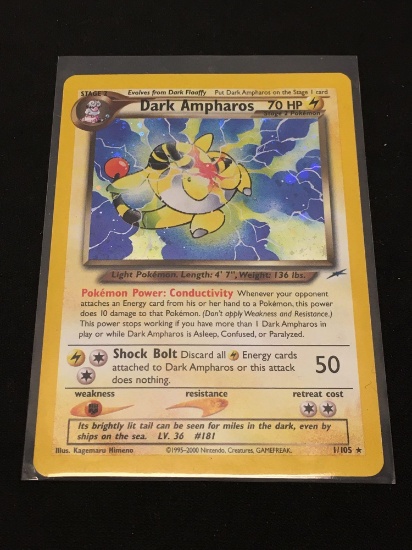 Pokemon Dark Ampharos Neo Destiny Holofoil Rare Card 1/105