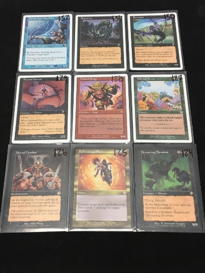 9 Card Lot of MTG Magic the Gathering Gold Symbol Rare Cards - Unresearched