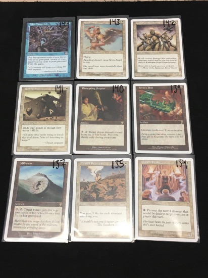 9 Card Lot of MTG Magic the Gathering Gold Symbol Rare Cards - Unresearched