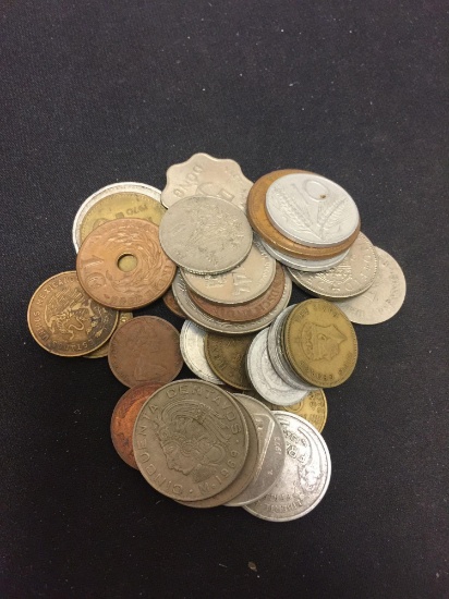 Lot of Unsearched Foreign Coins From Estate