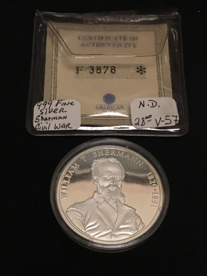William Sherman Civil War .999 Fine Silver American Mint Coin