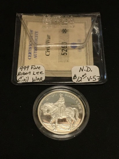 Robert Lee .999 Fine Silver American Mint Civil War Coin