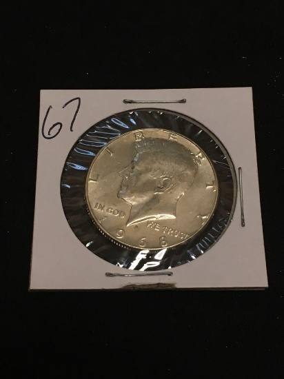 1968-D United States Kennedy Half Dollar - 40% BU Silver Coin
