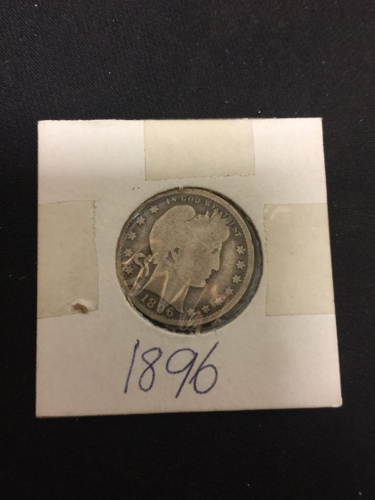 1896 United States Barber Quarter -90% Silver Coin