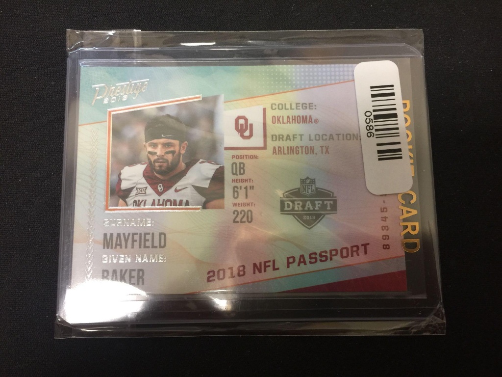 2018 Panini Prestige NFL Passport Baker Mayfield Browns Rookie Football Card  | Art, Antiques & Collectibles Collectibles Sports Memorabilia Sports Cards  | Online Auctions | Proxibid