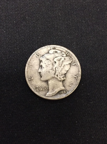 1943 United States Mercury Dime - 90% Silver Coin