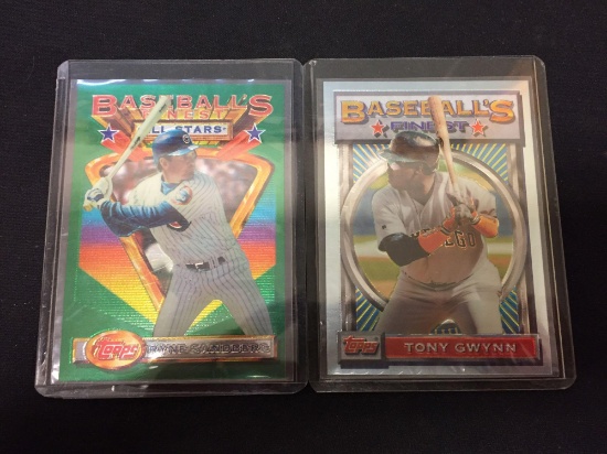 2 Card Lot of 1993 Finest Baseball Cards - Ryne Sandberg & Tony Gwynn