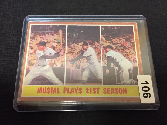1962 Topps #317 Stan Musial Cardinals 21st Season Vintage Baseball Card