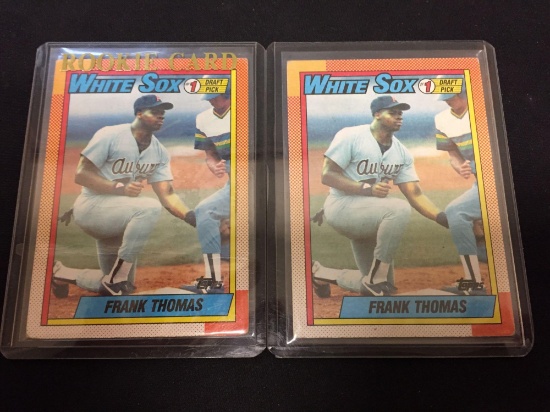 2 Card Lot of 1990 Topps #414 Frank Thomas White Sox Rookie Baseball Cards