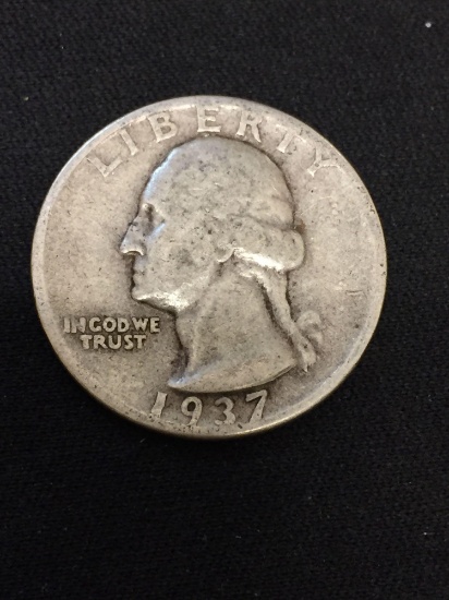 1937 United States Washington Quarter - 90% Silver Coin