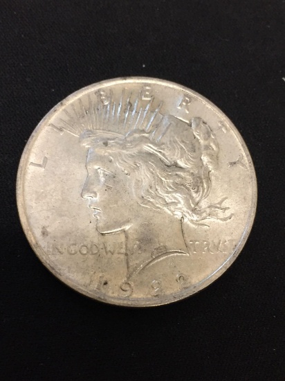 1922 United States Peace Silver Dollar - 90% Silver Coin