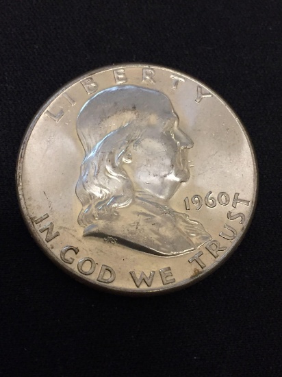 BU Condition 1960 United States Franklin Half Dollar - 90% Silver Coin