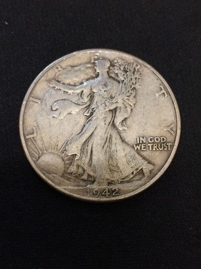 1942 United States Walking Liberty Half Dollar - 90% Silver Coin