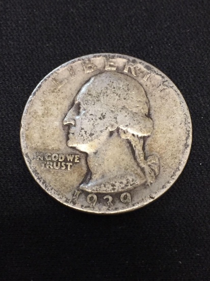 1939 United States Washington Quarter - 90% Silver Coin