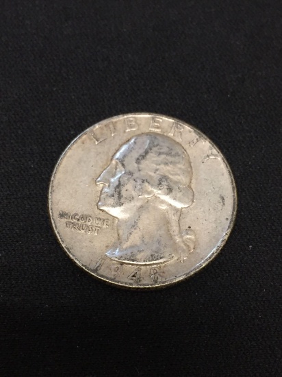 1948 United States Washington Quarter - 90% Silver Coin