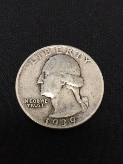 1939 United States Washington Quarter - 90% Silver Coin
