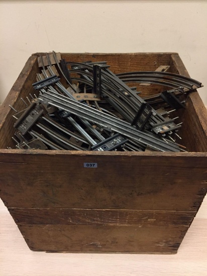 Huge Lot of Model Train Tracks From Estate (Wood Crate Not Included)