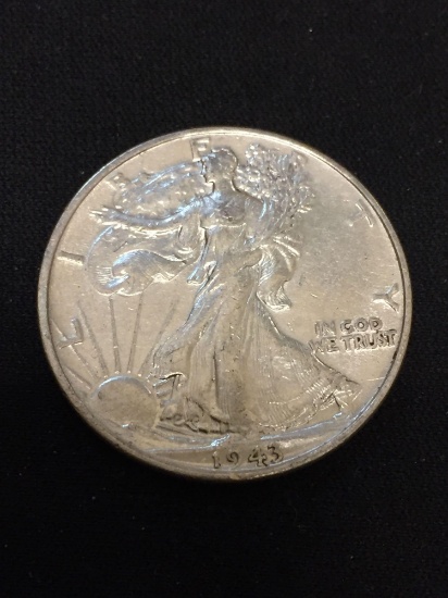 1943 United States Walking Liberty Half Dollar - 90% Silver Coin